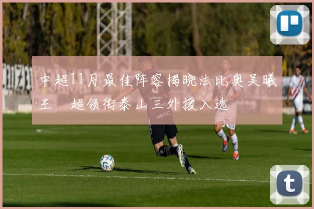 中超11月最佳阵容揭晓法比奥吴曦王燊超领衔泰山三外援入选